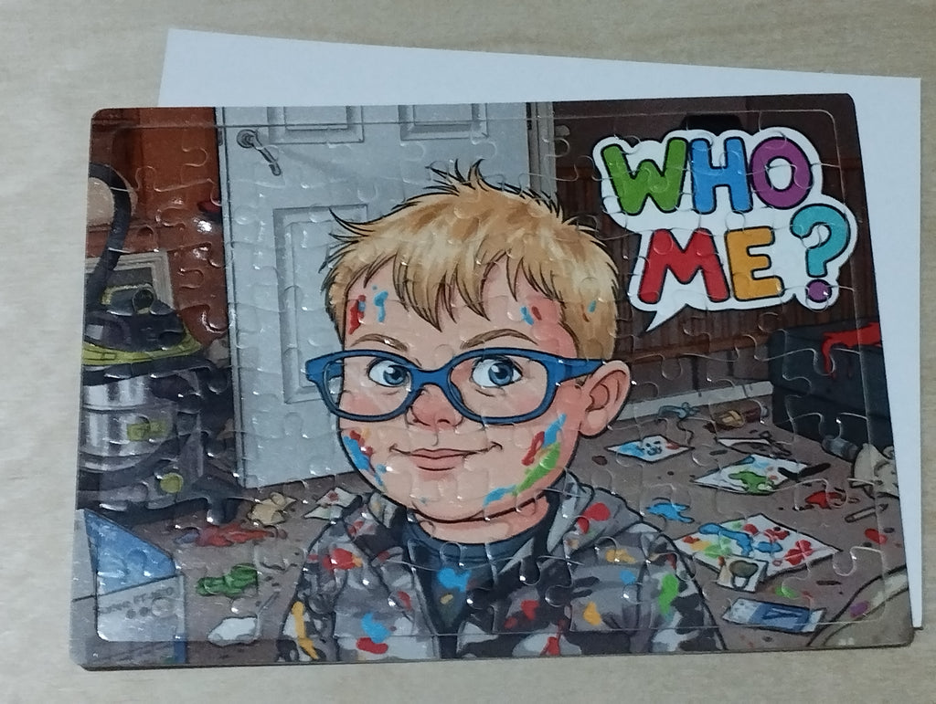Personalised caricature jigsaw puzzle 120 pieces A4 — custom photo gift UK
