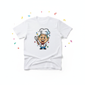 Personalised caricature t-shirt flat lay — custom photo print gift UK