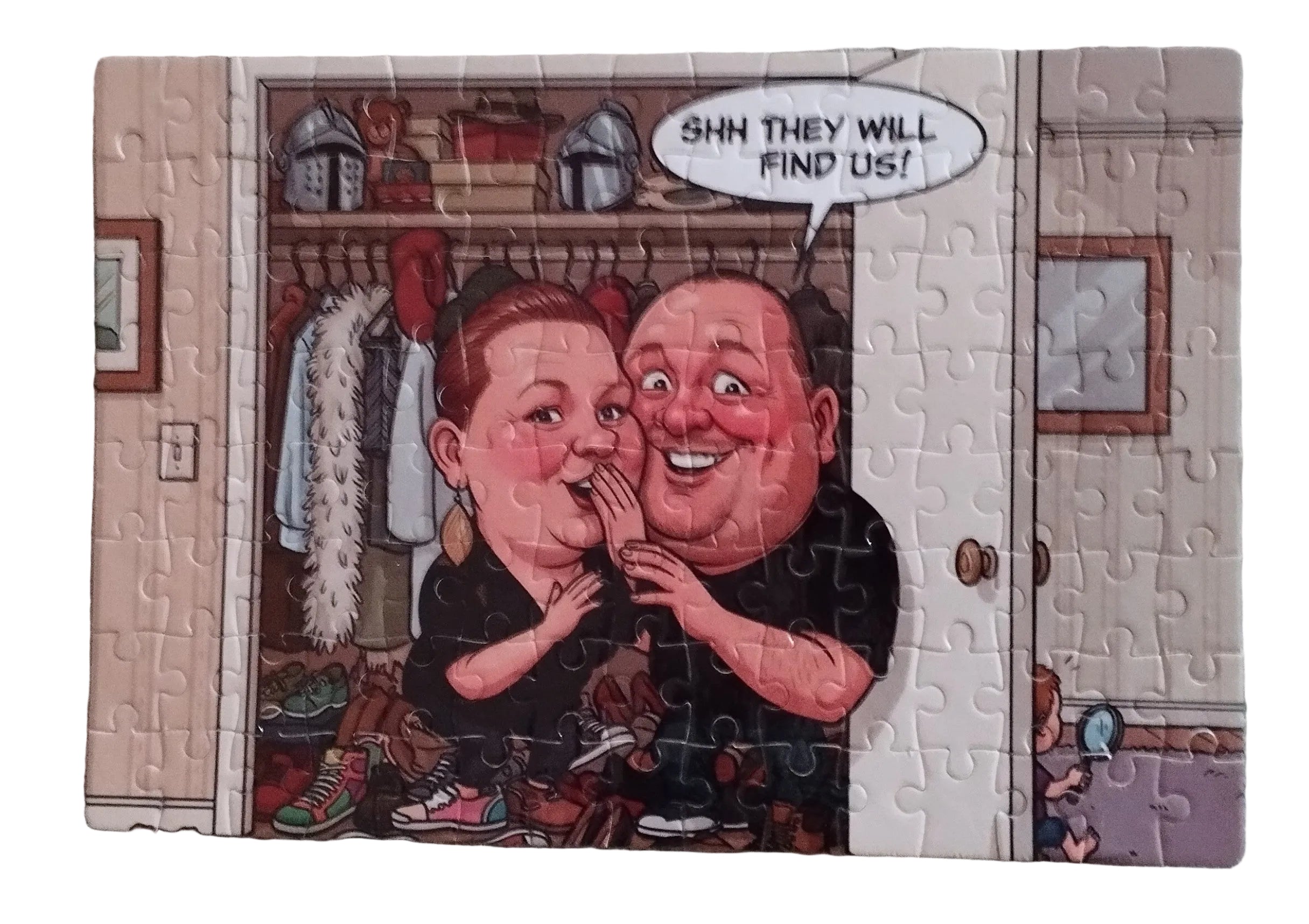 Personalised caricature jigsaw puzzle 120 pieces A4 fabric-lined matt finish | Photonscribe
