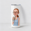 Personalised Caricature Tumbler | Custom Photo 20 oz Double-Walled Steel